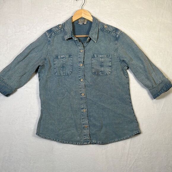 The Territory ahead 100% linen button up blouse- women Small - Picture 1 of 6